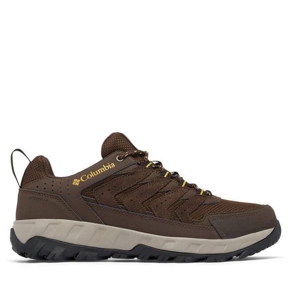 Trekkingi Columbia. Brązowe buty zimowe męskie Columbia, bez wzorów, bez obcasa, bez zapięcia. Za 279.99 zł.