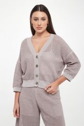 Kardigan damski lureksowy PESERICO. Kardigany damskie Peserico, bez wzorów, bez kołnierzyka. Za 2,979.00 zł.