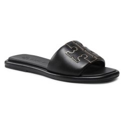 Klapki Tory Burch. Czarne klapki damskie Tory Burch, bez wzorów, sportowe, bez obcasa, bez zapięcia. Za 976.99 zł.