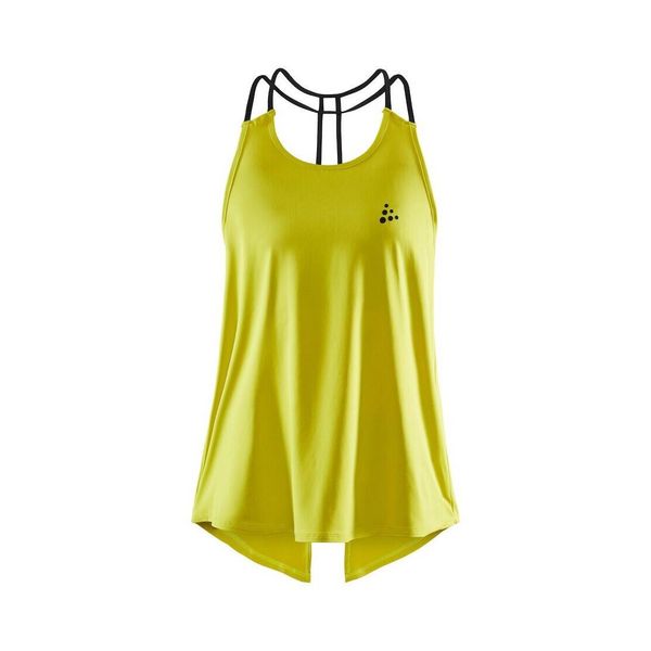 Damski tank top Craft Untmd Fit. Żółte topy damskie Craft, bez wzorów, sportowe, bez kołnierzyka, bez ramiączek. W wyprzedaży za 150.00 zł.