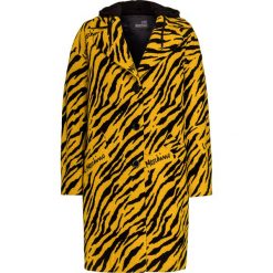 Płaszcz LOVE MOSCHINO. Czarne płaszcze damskie Love Moschino, bez wzorów, z dzianiny, sportowe, bez kołnierzyka, bez kaptura. Za 2,720.00 zł.