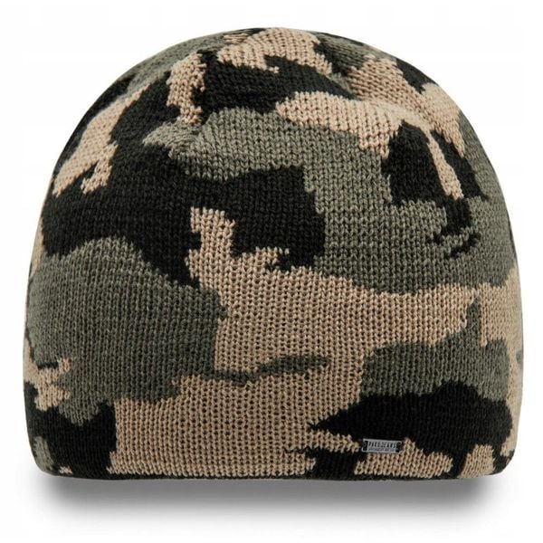 Ciepła, Dwuwarstwowa Czapka Beanie - Pako Jeans - Zielone Moro. Zielone czapki męskie Pako Jeans, na zimę, bez wzorów, z jeansu. Za 45.00 zł.