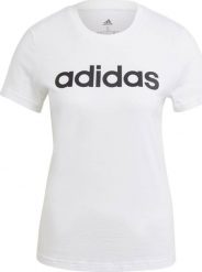 Adidas Koszulka damska adidas Neo Essential Slim biała GL0768 XL. Białe bluzki damskie Adidas, xl, bez wzorów, bez kołnierzyka, bez ramiączek. Za 96.55 zł.