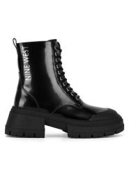 Nine West Botki WFA3033-5 Czarny. Czarne botki damskie Nine West, bez wzorów, z materiału, bez obcasa, na płaskiej podeszwie, bez zapięcia. Za 279.99 zł.