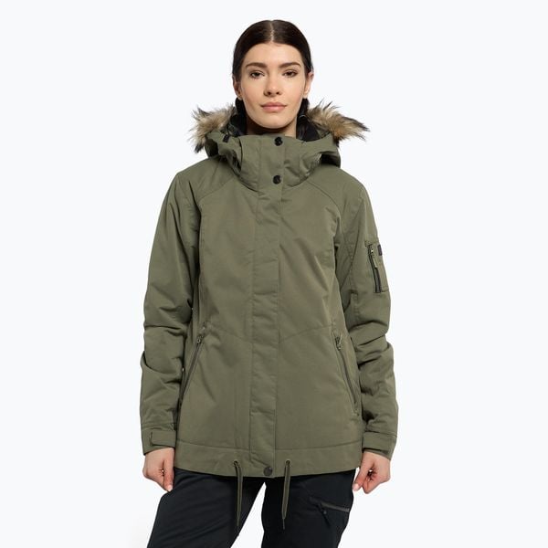 Kurtka snowboardowa damska ROXY Meade. Zielone kurtki sportowe damskie Roxy, na zimę, xs, bez wzorów, bez ramiączek, bez kaptura, narciarskie. Za 559.99 zł.