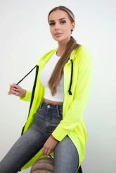 Bluza sukienkowa z kapturem żółty neon. Żółte bluzy damskie KESI, l, bez wzorów, z bawełny, bez ramiączek, z kapturem. Za 234.40 zł.