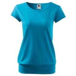 Koszulka Damska City. Niebieskie bluzki damskie ALDER, bez wzorów, sportowe, bez kołnierzyka, bez ramiączek. Za 47.99 zł.