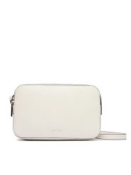 Calvin Klein Torebka Foil Logo Elongated Camera Bag LV04F3276G Biały. Białe listonoszki damskie Calvin Klein, bez wzorów, ze skóry, bez dodatków. Za 409.99 zł.