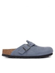 Birkenstock Klapki Boston 1032727 Niebieski. Niebieskie klapki damskie Birkenstock, bez wzorów, ze skóry, bez obcasa, bez zapięcia. Za 694.99 zł.