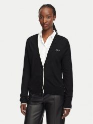 KARL LAGERFELD Kardigan B3W18038 Czarny Regular Fit. Czarne kardigany damskie KARL LAGERFELD, l, bez wzorów, z wełny, bez kołnierzyka. Za 779.99 zł.