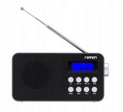 Radio Radioodbiornik przenośny Raven ERADP002 Radio FM Alarm Zegar Czarny. Czarne radia NoName. Za 239.80 zł.
