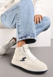 Beżowo-Granatowe Sneakersy Aura. Brązowe obuwie sportowe damskie Renee, bez wzorów, z jeansu, bez zapięcia, trekkingowe. Za 49.99 zł.