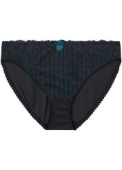 Figi z delikatną koronką. Czarne majtki damskie bonprix, z koronki. Za 42.99 zł.