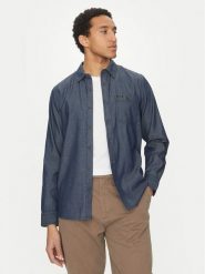 Guess Koszula jeansowa M5GH13 D5NN0 Granatowy Regular Fit. Niebieskie koszule męskie Guess, m, z aplikacjami, z bawełny, bez kołnierzyka, bez ramiączek. Za 249.99 zł.