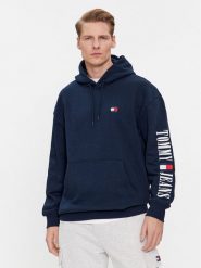 Tommy Jeans Bluza Archive DM0DM18494 Granatowy Relaxed Fit. Niebieskie bluzy męskie Tommy Jeans, m, bez wzorów, z bawełny, bez ramiączek, bez kaptura. Za 299.99 zł.