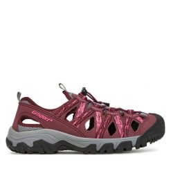 Sandały Grisport. Czerwone sandały damskie Grisport, bez wzorów, bez obcasa, bez zapięcia. Za 169.99 zł.