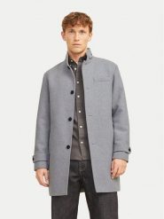 Jack & Jones Płaszcz wełniany Melton 12258672 Szary Regular Fit. Szare płaszcze męskie Jack & Jones, na zimę, m, bez wzorów, z syntetyku, bez kołnierzyka, bez kaptura. Za 749.99 zł.