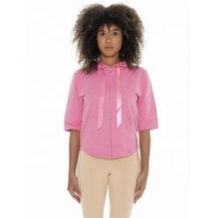 Bluza z kaptur na co dzień na siłownię. Czerwone bluzy damskie LEONE 1947 APPAREL, bez wzorów, z bawełny, sportowe, bez ramiączek, bez kaptura. Za 191.56 zł.