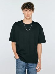Koszulka męska oversize czarna danter 906. Czarne t-shirty męskie BIG STAR, l, bez wzorów, z dzianiny, bez kołnierzyka, bez ramiączek. Za 59.99 zł.
