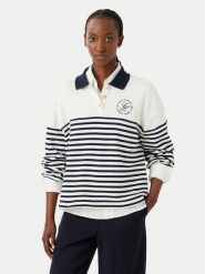 Tommy Hilfiger Bluza WW0WW50036 Biały Regular Fit. Białe bluzy damskie Tommy Hilfiger, m, bez wzorów, z bawełny, bez ramiączek, bez kaptura. Za 699.99 zł.