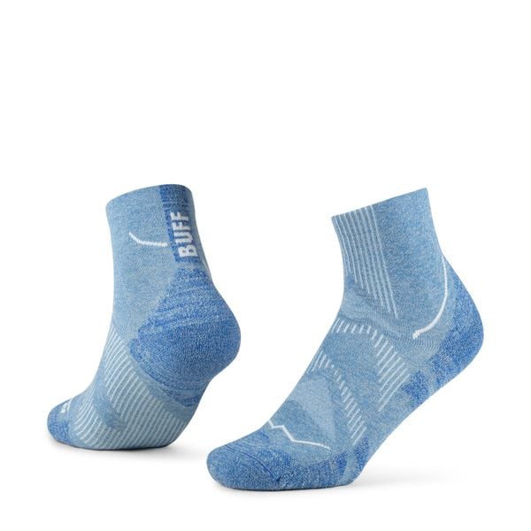 Skarpetki Buff DRYFLX® QUARTER SOCK DQ WASHED. Niebieskie skarpetki damskie Buff, bez wzorów, z elastanu. Za 109.90 zł.