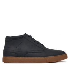 Trzewiki Clarks. Czarne botki męskie Clarks, bez wzorów, bez obcasa, bez zapięcia. Za 439.99 zł.