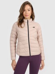 4F Kurtka z wypełnieniem syntetycznym damska - beżowa XL. Brązowe kurtki sportowe damskie 4F, xl, bez wzorów, z materiału, bez ramiączek, bez kaptura. Za 249.99 zł.