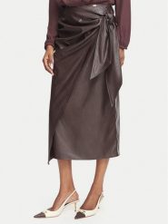Elisabetta Franchi Spódnica z imitacji skóry GO-218-66E2-V320 Brązowy ciemny Regular Fit. Brązowe spódnice damskie Elisabetta Franchi, bez wzorów, ze skóry. Za 1,369.00 zł.