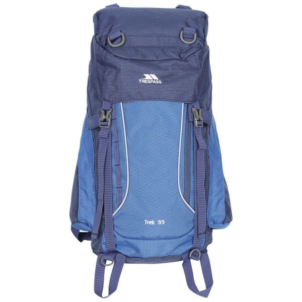 Plecak Trek 33 (33 Litry). Niebieskie plecaki damskie Trespass, bez wzorów, z materiału. Za 218.99 zł.