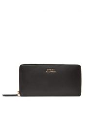 Tommy Hilfiger Portfel Th Leather Slg Lrg Za AW0AW17498 Czarny. Czarne portfele damskie Tommy Hilfiger, ze skóry. Za 469.99 zł.