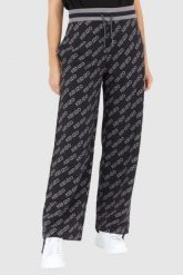 KENZO Czarne spodnie dresowe damskie w logo, Rozmiar L. Czarne spodnie dresowe damskie Kenzo, bez wzorów, z dresówki. W wyprzedaży za 749.99 zł.