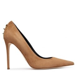 Szpilki Elisabetta Franchi. Brązowe szpilki damskie Elisabetta Franchi, bez wzorów, bez obcasa, na szpilce, bez zapięcia. Za 2,649.00 zł.