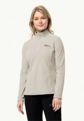 JACK WOLFSKIN Bluza damska Taunus Hz W seal r.L. Czerwone bluzy damskie Jack Wolfskin, l, bez wzorów, z materiału, bez ramiączek, bez kaptura. Za 139.55 zł.