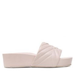 Klapki Dune London. Brązowe klapki damskie Dune London, bez wzorów, bez obcasa, bez zapięcia. Za 429.99 zł.