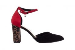 Sandały Bayla-056 9196-21-28 Czarny Czerwony, Skóra naturalna - 37. Czarne sandały damskie Bayla, bez wzorów, ze skóry, bez obcasa, bez zapięcia. W wyprzedaży za 89.10 zł.