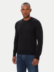 BOSS Sweter Leno 50571914 Czarny Regular Fit. Czarne swetry męskie Boss, m, bez wzorów, ze lnu, bez kołnierzyka, bez ramiączek. Za 679.99 zł.