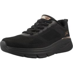 Buty SKECHERS BOBS ARCH FIT ELEV8 Czarny. Czarne obuwie trekkingowe damskie Skechers, z tkaniny, bez zapięcia. Za 282.99 zł.