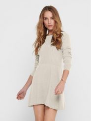 ONLY Sukienka dzianinowa 15185761 Écru Regular Fit. Sukienki damskie ONLY, m, bez wzorów, z dzianiny, bez kołnierzyka, bez ramiączek. Za 169.99 zł.