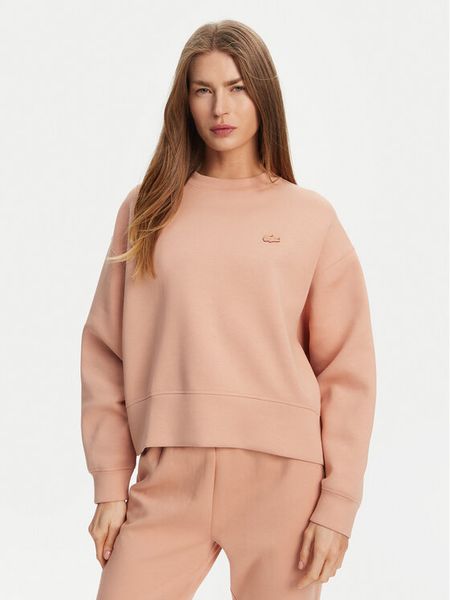 Lacoste Bluza SF5614 Pomarańczowy Oversize. Brązowe bluzy damskie Lacoste, bez wzorów, z bawełny, bez ramiączek, bez kaptura. Za 359.99 zł.