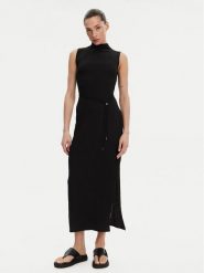 Calvin Klein Sukienka letnia K20K208304 Czarny Slim Fit. Czarne sukienki damskie Calvin Klein, na lato, xxl, bez wzorów, z syntetyku, bez kołnierzyka, bez ramiączek. Za 379.99 zł.