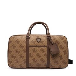 Torba weekendowa Guess. Brązowe torby podróżne damskie Guess, z aplikacjami. Za 1,089.00 zł.