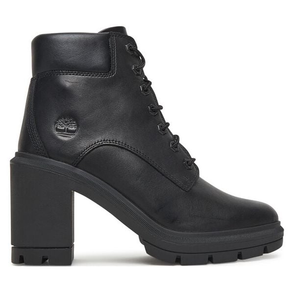 Trzewiki Timberland. Czarne botki damskie Timberland, bez wzorów, bez obcasa, na słupku, bez zapięcia. Za 559.99 zł.