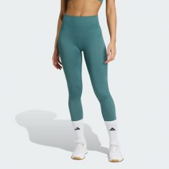 Legginsy Workout Essentials Full-Length Knit. Brązowe legginsy damskie Adidas, bez wzorów. Za 199.00 zł.