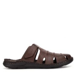 Klapki Go Soft. Brązowe klapki męskie GO SOFT, bez wzorów, bez zapięcia. Za 149.99 zł.