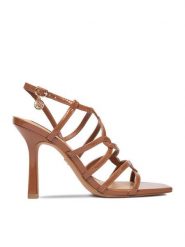 Nine West Sandały CEO-LS955066-23 Brązowy. Brązowe sandały damskie Nine West, bez wzorów, z materiału, bez obcasa, na szpilce, bez zapięcia. Za 279.99 zł.