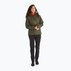 Kurtka przeciwdeszczowa damska Marmot Mitre Peak Gore Tex. Zielone kurtki sportowe damskie Marmot, xs, bez wzorów, z gore-texu, bez ramiączek, bez kaptura, trekkingowe, gore-tex. Za 899.99 zł.