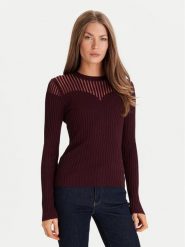 Morgan Sweter 252-MAMDO Bordowy Slim Fit. Czerwone swetry nierozpinane damskie Morgan, s, bez wzorów, z wiskozy, bez kołnierzyka, bez ramiączek. Za 189.98 zł.