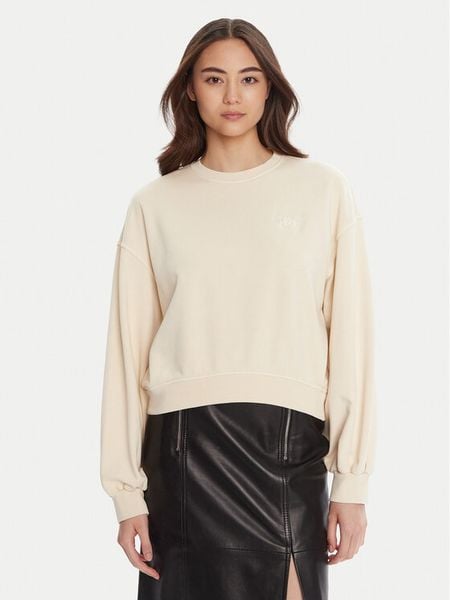 PINKO Bluza Maliardo 105510 A2RB Beżowy Regular Fit. Brązowe bluzy damskie Pinko, s, bez wzorów, z bawełny, bez ramiączek, bez kaptura. Za 426.99 zł.