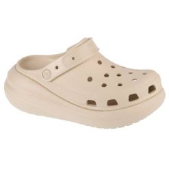 Klapki Crocs Classic Crush Clog 207521-2Y2 beżowy. Brązowe klapki damskie na lato, bez wzorów, z gumy, casualowe, bez obcasa, bez zapięcia. Za 409.56 zł.
