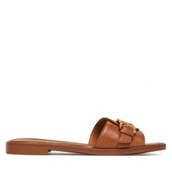 Klapki Aldo. Brązowe klapki damskie Aldo, bez wzorów, bez obcasa, bez zapięcia. Za 179.99 zł.